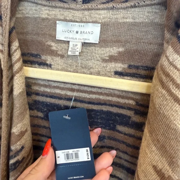 Lucky Brand Striped Brown and Black Cardigan - Picture 3 of 6